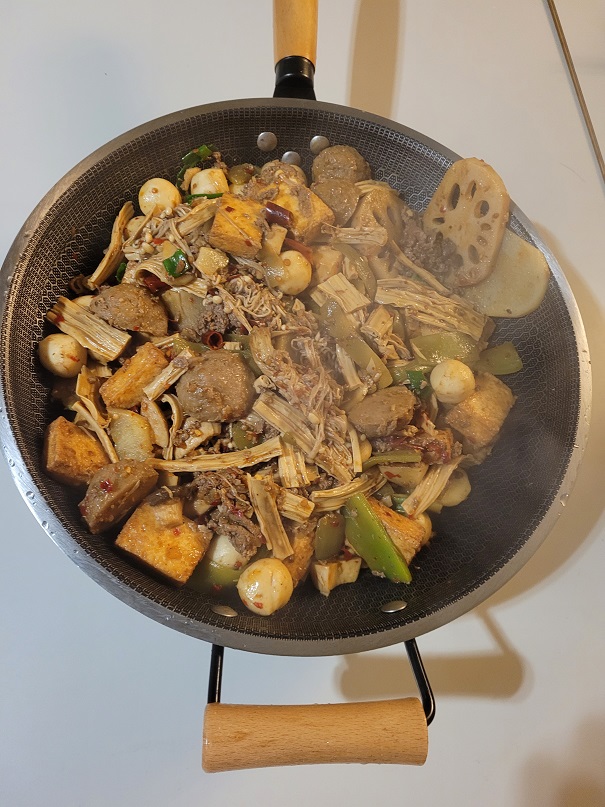 Chinese friends + many other friends + mala dry hot pot + ktv = happiness